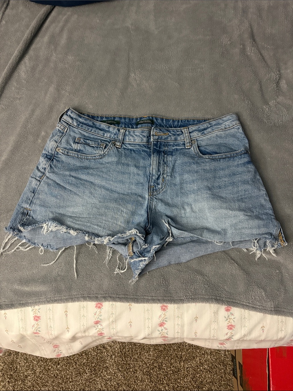 Light Blue Distressed Denim Women's Shorts Wild Fable